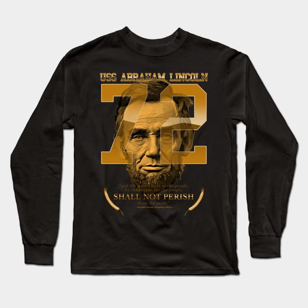 USS Abraham Lincoln CVN-72 Aircraft Carrier Long Sleeve T-Shirt by hobrath